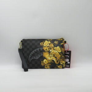 SPRAYGROUND POLSIERA/TRACOLLA DAMIER GRIGIO+FIORI ORO