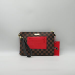 SPRAYGROUND POLSIERA/TRACOLLA DAMIER MARRONE+ROSSO