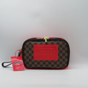 SPRAYGROUND BEAUTY/POLSIERA MEDIO DOPPIA ZIP DAMIER MARRONE+ROSSO