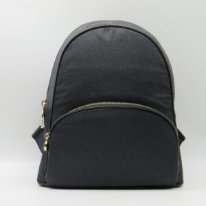 BORBONESE ZAINO MEDIO STONDATO+TASCA DAVANTI JET NERO