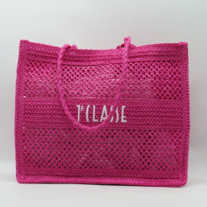 ALVIERO MARTINI 1'CLASSE SHOPPING CON POCHETTE CROCHET CICLAMINO