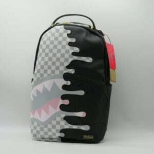 SPRAYGROUND ZAINO GRANDE PORTAPC META'  DAMIER CHIARO E NERO