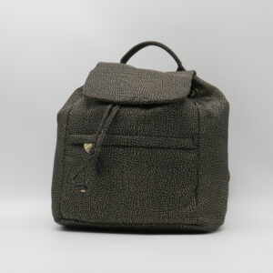 BORBONESE ZAINO CON PATTA E COULISSE JET MARRONE CATRAME