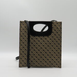 GHERARDINI BORSA PICCOLA PIATTA A MANO CON TRACOLLA MILLERIGHE MOKA