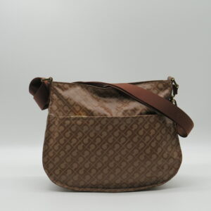 GHERARDINI TRACOLLA RETTANGOLARE ZIP FRONTE/RETRO SOFTY CASTAGNA