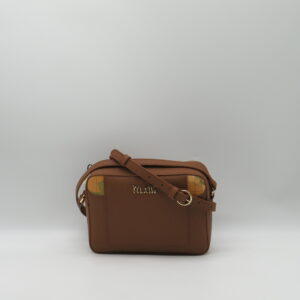 ALVIERO MARTINI 1'CLASSE TRACOLLA CUBETTO ECOSAFFIANO CASTAGNA+GEO