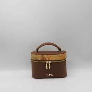 ALVIERO MARTINI 1'CLASSE BORSA PICCOLA MANO/TRACOLLA ECOSAFFIANO CASTAGNA+GEO