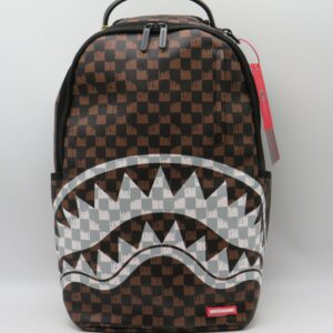 SPRAYGROUND ZAINO GRANDE PORTAPC DAMIER MARRONE E GRIGIO