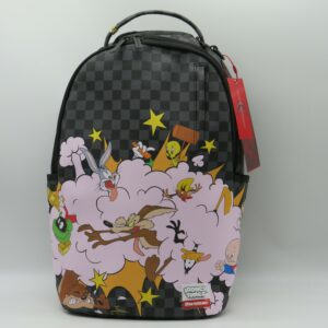 SPRAYGROUND ZAINO GRANDE PORTAPC DAMIER GRIGIO LOONEY TUNES