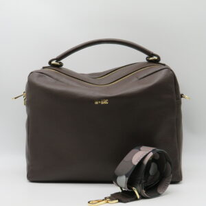M-BRC BORSA GRANDE MANO/TRACOLLA DOPPIA ZIP PELLE MARTELLATA TMORO