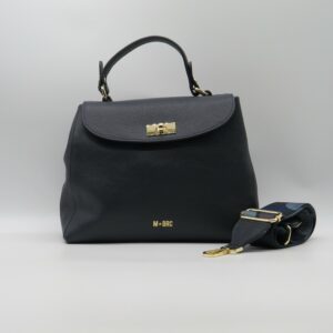 M-BRC BORSA MEDIA MANO/TRACOLLA CON PATTA PELLE BLU