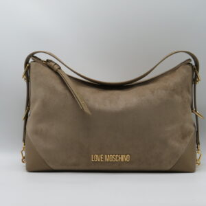 LOVE MOSCHINO SOTTOBRACCIO/TRACOLLA GRANDE ECO-CAMOSCIO SABBIA