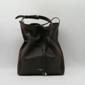 GIANNI CHIARINI SECCHIELLO POCHETTE INTERNA PELLE STAMPA STRUZZO T.MORO