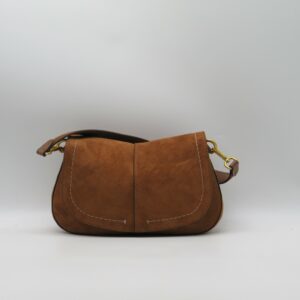 GIANNI CHIARINI SOTTOBRACCIO/TRACOLLA CON PATTA CAMOSCIO COGNAC