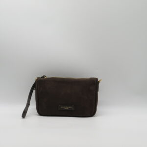 GIANNI CHIARINI POCHETTE/POLSIERA PICCOLA CON TRACOLLA CAMOSCIO MOKA