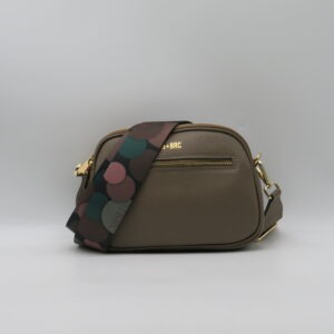 M-BRC TRACOLLA 3 ZIP PELLE MARTELLATA TAUPE
