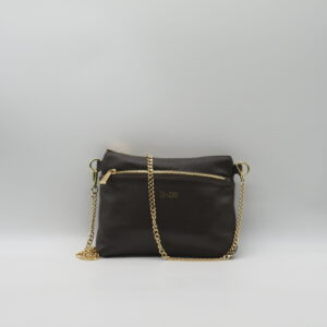 M-BRC TRACOLLA PIATTA ZIP FRONTALE PELLE T.MORO