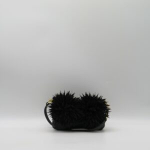 M-BRC POCHETTE PICCOLA PELLE NERO PATTA CON FIORI