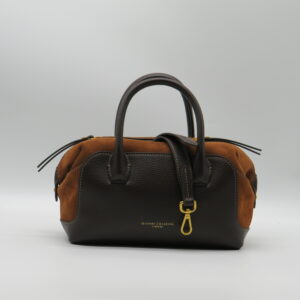 GIANNI CHIARINI BAULETTO PICCOLO MANO/TRACOLLA PELLE T.MORO+CAMOSCIO COGNAC