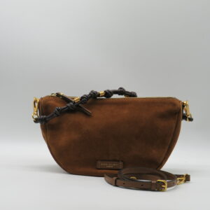 GIANNI CHIARINI MEZZALUNA SOTTOBRACCIO/TRACOLLA CAMOSCIO COGNAC