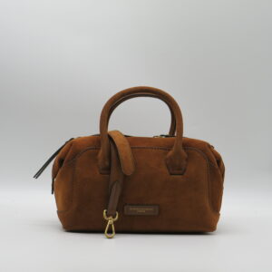GIANNI CHIARINI BAULETTO PICCOLO MANO/TRACOLLA PELLE CAMOSCIO COGNAC