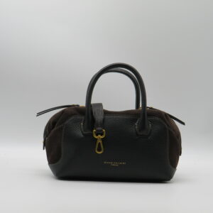 GIANNI CHIARINI BAULETTO PICCOLO MANO/TRACOLLA PELLE NERO + CAMOSCIO MOKA