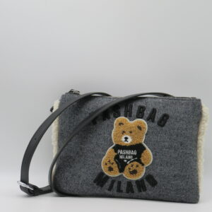 PASH BAG TRACOLLA PIATTA LANA GRIGIO+ORSETTO