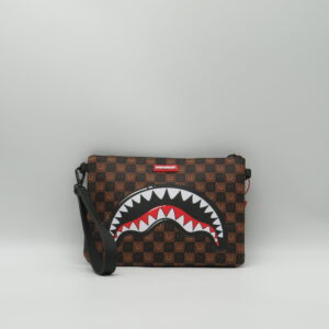 SPRAYGROUND POCHETTE/POLSIERA CON TRACOLLA DAMIER MARRONE SMILE