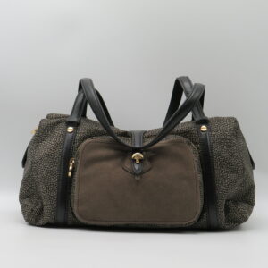 BORBONESE BAULETTO SOTTOBRACCIO JET CATRAME+CAMOSCIO