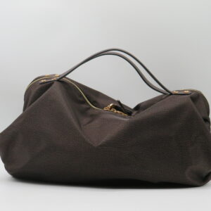 BORBONESE BAULETTO CILINDRICO GRANDE MANO/TRACOLLA JET CIOCCOLATO