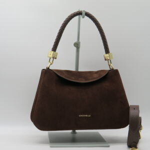 COCCINELLE SOTTOBRACCIO/TRACOLLA PICCOLO CON MINI PATTA CAMOSCIO MARRONE BRUNETTE