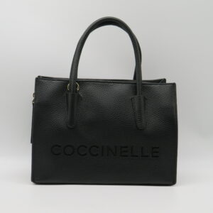 COCCINELLE BAULETTO MANO CON TRACOLLA PELLE MARTELLATA NERO