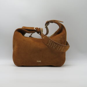 ALVIERO MARTINI 1'CLASSE TRACOLLA MEDIA DOPPIO SOFFIETTO CON CAMOSCIO COGNAC