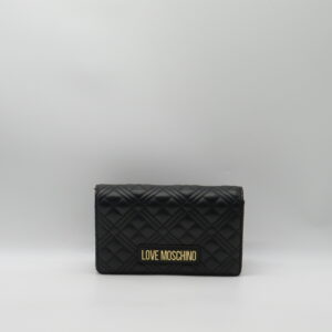 LOVE MOSCHINO POCHETTE CON TRACOLLA MATELASSE' NERO+ORO