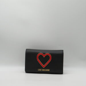 LOVE MOSCHINO POCHETTE CON TRACOLLA NERA+CUORE