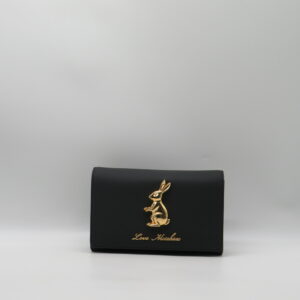 LOVE MOSCHINO POCHETTE CON TRACOLLA NERA CONIGLIO+ORO