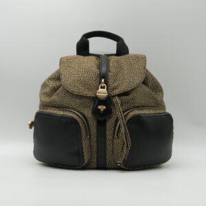 BORBONESE ZAINO JET MARRONE CON TASCHE IN PELLE