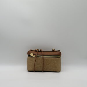 BORBONESE BORSA MINI MANO/TRACOLLA GRAFFITI CAPPUCCINO+NOCCIOLA