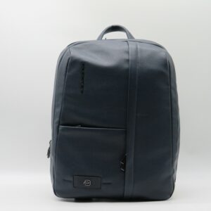 PIQUADRO ZAINO PORTAPC 14" PIATTO PELLE MARTELLATA BLU
