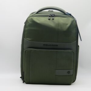 PIQUADRO ZAINO MEDIO PORTAPC DOPPIA ZIP TESSUTO TECNICO VERDE
