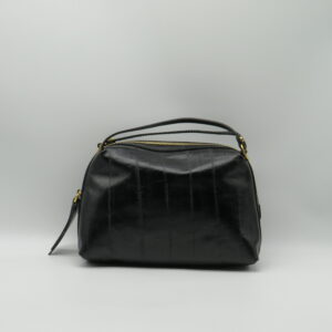 GIANNI CHIARINI BAULETTO PICCOLO MANO/TRACOLLA PELLE STAMPA ANGUILLA NERO