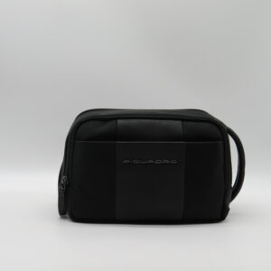 PIQUADRO BEAUTY CON MANIGLIA LATERALE TESSUTO E PELLE NERO