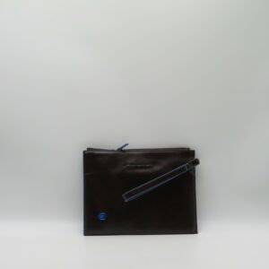 PIQUADRO POLSIERA MEDIA PIATTA BLUESQUARE PELLE TMORO