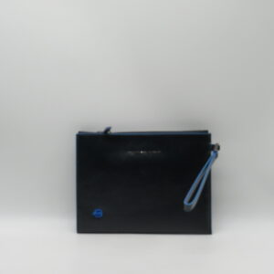PIQUADRO POLSIERA MEDIA PIATTA BLUESQUARE PELLE BLU