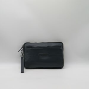 PIQUADRO POCHETTE/POLSIERA DOPPIA ZIP PELLE LISCIA BLU
