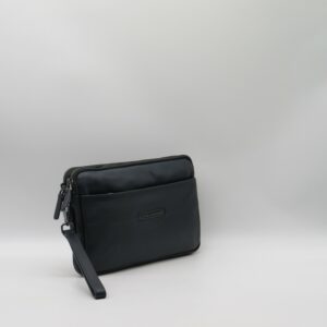 PIQUADRO POCHETTE/POLSIERA DOPPIA ZIP PELLE LISCIA BLU