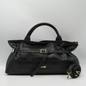 M-BRC BORSA MEDIA MANO/TRACOLLA PELLE STAMPA COCCO NERO