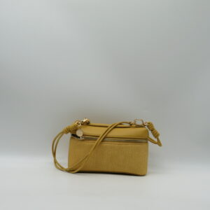 BORBONESE BORSA MINI MANO/TRACOLLA GRAFFITI+PELLE GIALLO CURRY