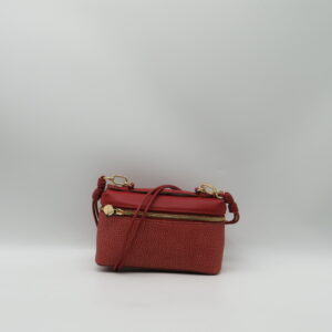 BORBONESE BORSA MINI MANO/TRACOLLA GRAFFITI+PELLE ROSSO