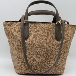 BORBONESE BORSA MEDIA MANO+SOTTOBRACCIO JET NOCCIOLA+CASTAGNA